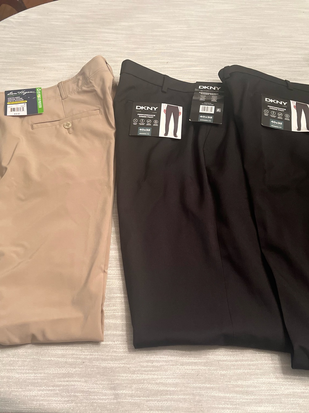 DKNY Men’s Dress Pants in Black and Khaki - Straight Leg